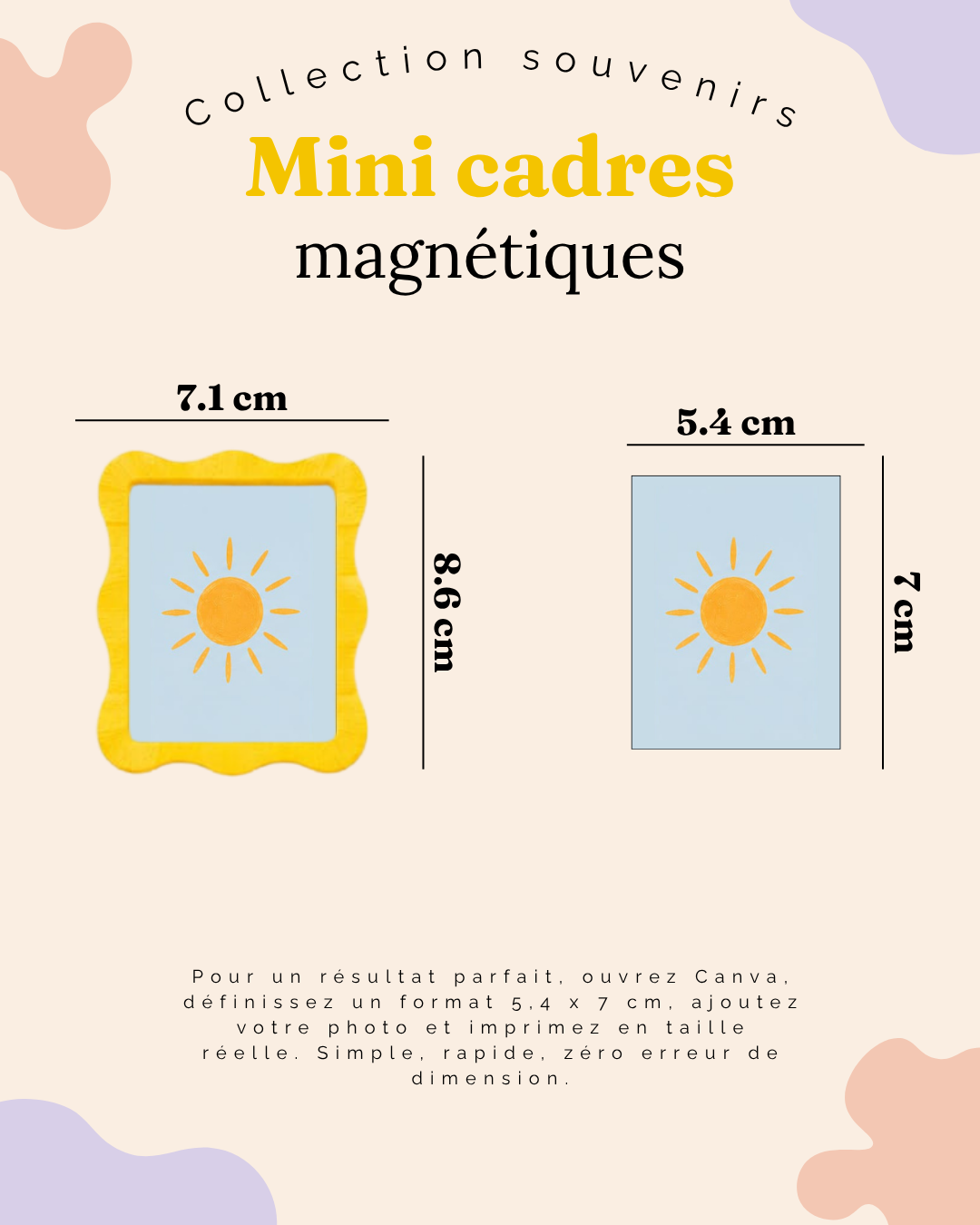 Mini cadres magnétiques lot de 2