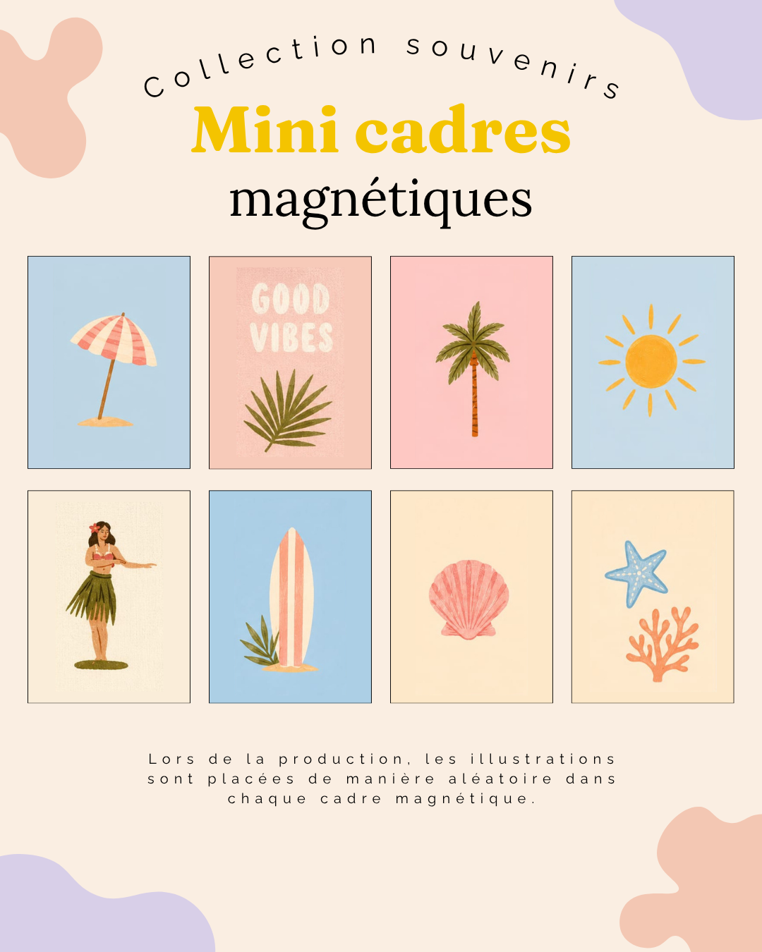 Mini cadres magnétiques lot de 2